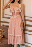 Pink Sweet Stylish Elegant Mid Length Exquisite Lace Satin Homecoming Dress Prom Dress Evening Dress Wedding Guest Party Dress Graduation Dress HZ1023