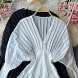 Unique V Neck Long Sleeve Dress Fashion Dress HZ1023
