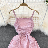 High waist slim A-line lace dress HZ1023