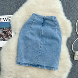 High waist slim A-line skirt versatile Hip Wrap short skirt HZ1023