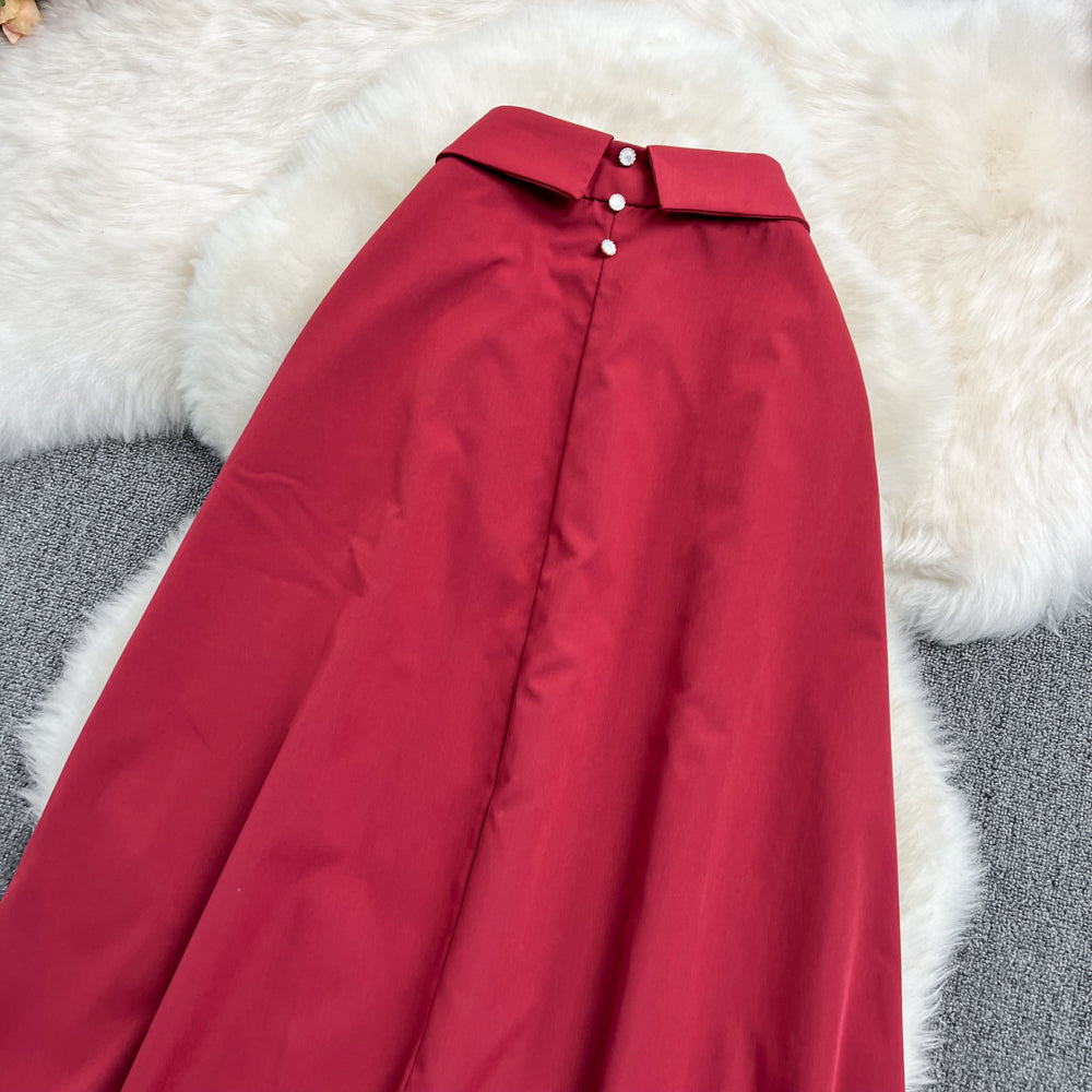 Mid length knee length A-line skirt, half skirt, umbrella skirt HZ1023