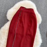 Versatile high waist slim wrap hip skirt medium length split one-step skirt HZ1023