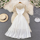White Chiffon A Line Short Dress Fashion Dress HZ1023