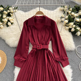 Simple V Neck Long Sleeve Dress A Line Fashion Dress HZ1023