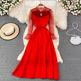 Elegant A Line Long Sleeve Dress See Through Dress HZ1023