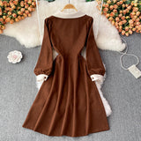 Sweet Corduroy Long Sleeve Dress Fashion Dress HZ1023