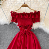 Cute A Line Off Shoulder Dress Short Dress HZ1023