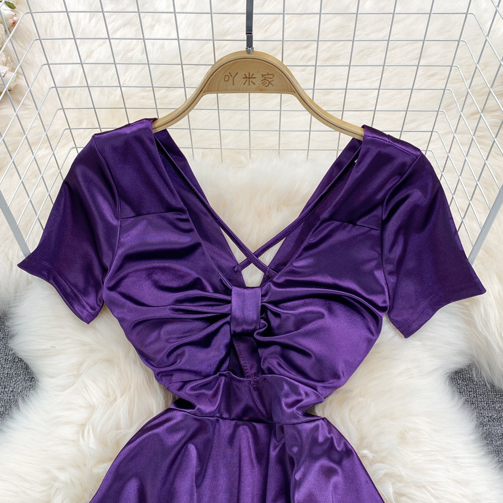 Sexy Bow Short A Line Dress Fashion Dress HZ1023