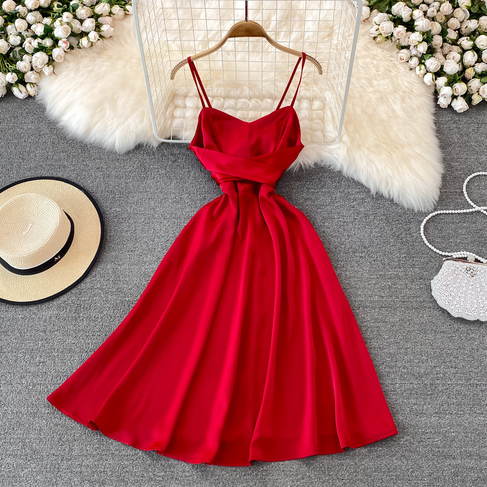 Cute Satin Short Dress A Line Fashion Dress HZ1023