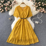 Cute V Neck Lace Short Dress A Line Fashion Dress HZ1023