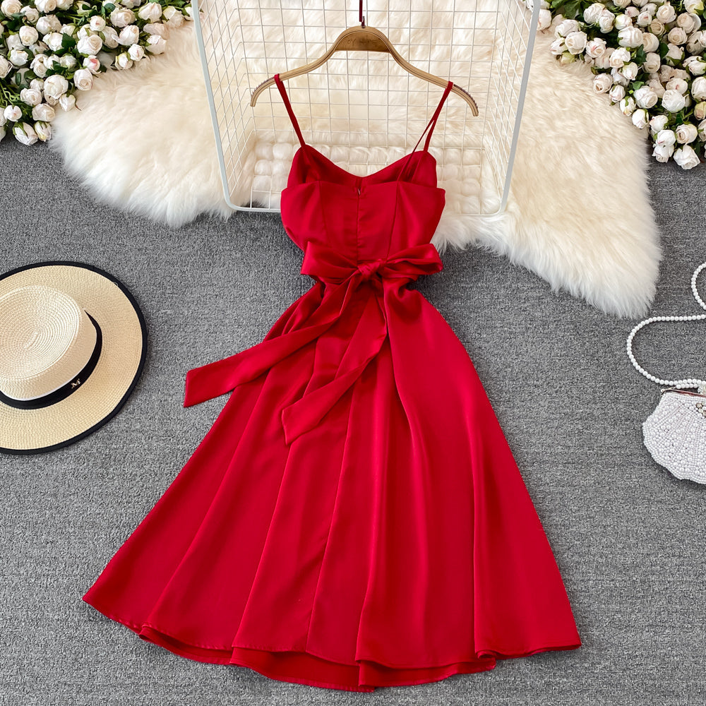 Cute Satin Short Dress A Line Fashion Dress HZ1023