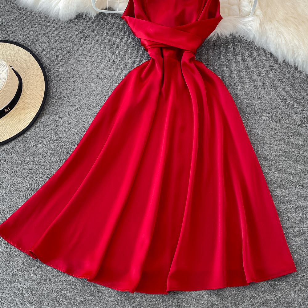 Cute Satin Short Dress A Line Fashion Dress HZ1023