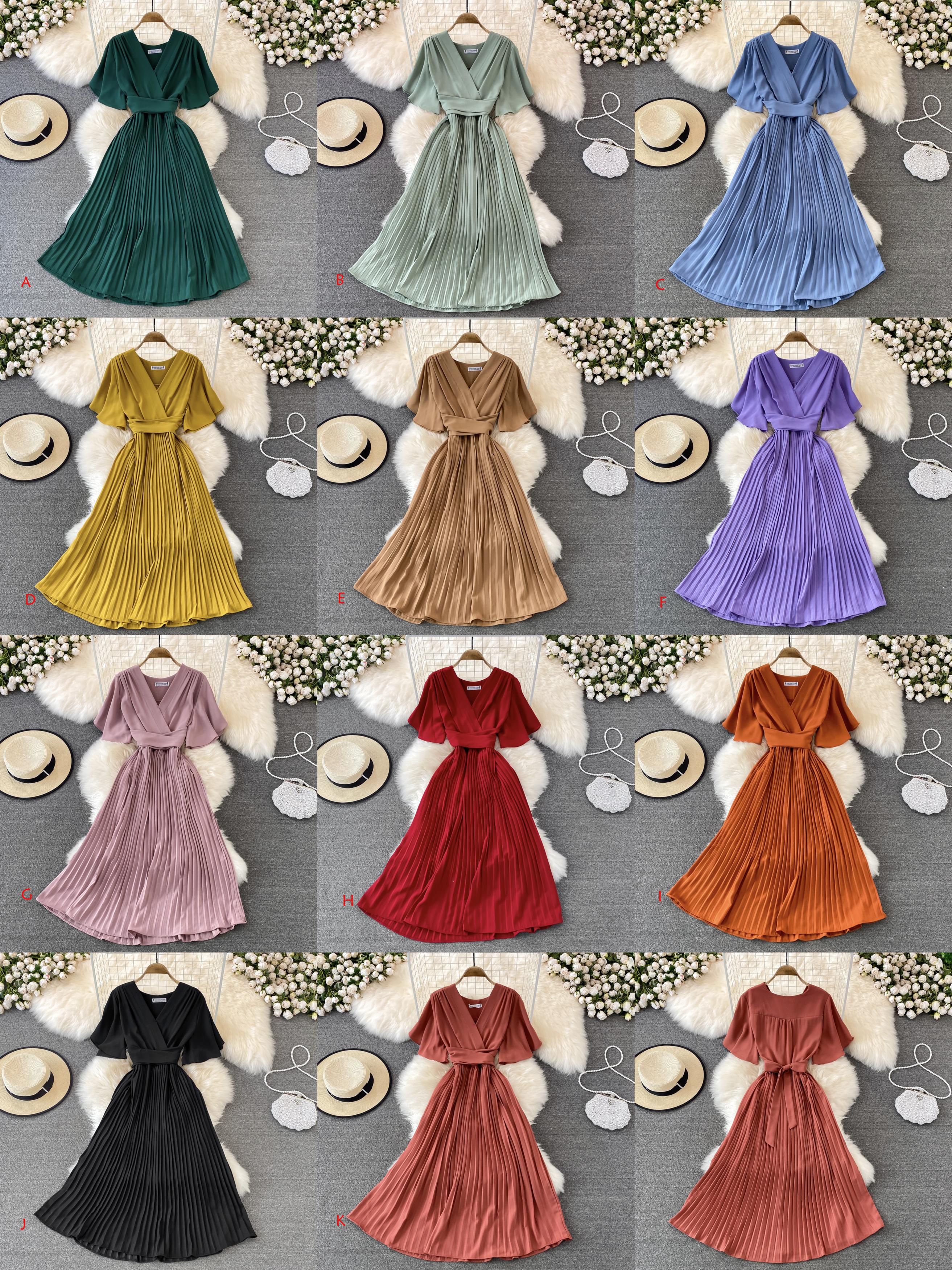 Simple V Neck Short Dress A Line Fashion Dress HZ1023