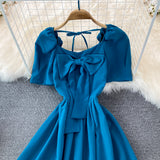 Cute Bow A Line Short Dress HZ1023