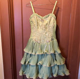 Green pink sweet spaghetti strap layered short lace tulle homecoming dress prom dress evening dress birthday party dress HZ1023