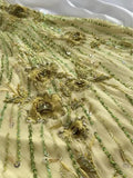 Yellow Pretty Charming Elegant Delicate Floral Beaded Strap Long Chiffon Ball Gown Evening Gown Party Dress Prom Gown HZ1023