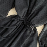 Cute A Line Long Sleeve Dress Black Dress HZ1023