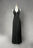Black Retro Simple Fashion Elegant Exquisite Rhinestone Suspender Long Tulle Floor-Length Prom Dress Evening Dress Prom Dress Party Dress Bridesmaid Dress HZ1023