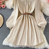 Sweet Lace Long Sleeve Dress A Line Fashion Dress HZ1023