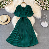Simple V Neck Short Dress A Line Fashion Dress HZ1023