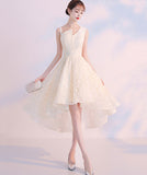 High quality lace short prom dress one shoulder evening dress HZ1023