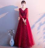 Cute tulle lace long prom dress A line evening gown HZ1023