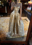 Gilded Elegant Fashion Vintage Long Satin Ball Gown Evening Dress Wedding Guest Party Dress Bridesmaid Dress Prom Dress HZ1023