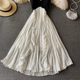 Cute V Neck A Line Dress Black And White Fashion Dress HZ1023
