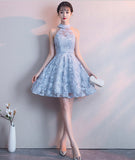 Cute tulle lace short prom dress party dress HZ1023