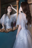 Gray tulle sequins short prom dress homecoming dress HZ1023