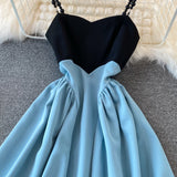 Cute A Line Short Dress Blue Fashion Dress HZ1023