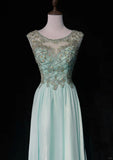 Green Gorgeous Shiny Elegant Exquisite Gemstone Beaded Tulle Long Backless Ball Gown Evening Gown Party Dress Prom Gown HZ1023