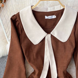 Sweet Corduroy Long Sleeve Dress Fashion Dress HZ1023
