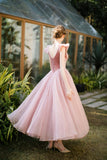 Pink/Red Cute A-line Long Prom Dress Evening Dress Graduation Party Dress HZ1023