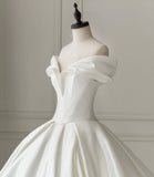 White satin long ball gown dress wedding dress HZ1023