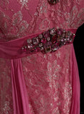 Pink Vintage Elegant Exquisite Rhinestone Lace Short Homecoming Dress Tulle Prom Dress Evening Dress Ball Gown Birthday Party Dress HZ1023