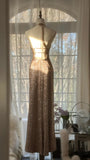 Champagne Gorgeous Shiny Exquisite Beaded Spaghetti Straps V Neck Long Sequined Chiffon Ball Gown Evening Dress Party Dress HZ1023
