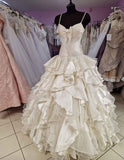 Ivory fashion unique elegant bow A-line long satin tulle princess ball gown evening dress wedding dress adult ceremony dress HZ1023