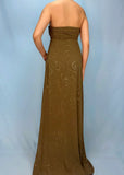 Matcha Green Sweet Exquisite Beading Long Chiffon Elegant Floor Length Ball Gown Evening Gown Party Dress Prom Dress HZ1023