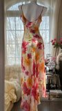 Colorful Romantic Floral Elegant Fashion Exquisite Beaded Long Chiffon Ball Dress Evening Dress Party Dress Valentine's Day Date Dress Wedding Guest Dress HZ1023