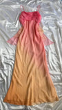 Blue/orange fashion gradient elegant spaghetti strap long chiffon prom dress evening dress party dress HZ1023
