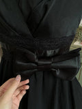 Black sweet cute short chiffon exquisite lace bow tie homecoming dress evening dress birthday party dress prom dress ball gown HZ1023