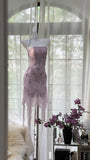 Purple Gorgeous Exquisite Beaded Lace Long Chiffon Homecoming Dress Prom Dress Evening Dress Wedding Party Dress Prom Dress Graduation Date Dress HZ1023