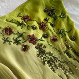 Green fashion gradient exquisite beaded long chiffon prom dress, evening dress, party dress HZ1023