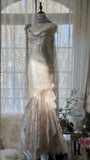 Pink Romantic Fashion Elegant Exquisite Beaded Spaghetti Straps Long Tulle Chiffon Ruffle Ball Gown Evening Dress Party Dress HZ1023