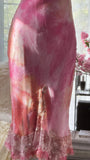 Pink gorgeous gradient exquisite beaded lace long chiffon fairy ball gown evening dress wedding party dress prom dress graduation date dress HZ1023