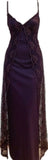 Purple Elegant Fashion Exquisite Lace Spaghetti Strap Long Satin prom dress Ball Gown Evening Dress Party Dress Prom Dress HZ1023