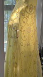 Yellow Gorgeous Exquisite Beaded Backless Spaghetti Strap Long Chiffon Ball Gown Evening Dress Birthday/Holiday Party Dress Prom Dress HZ1023