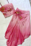Pink Gorgeous Exquisite Beaded Spaghetti Strap Long Chiffon Elegant Suit Ball Gown Evening Dress Party Dress Prom Dress HZ1023