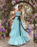 White fashion tube top elegant long floor-length layered tulle ball gown evening dress HZ1023